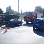 Kolizja drogowa na ul. Węgierskiej – fot. KM PSP w Nowym Sączu
