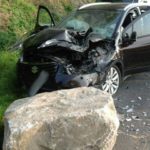 Wypadek na drodze krajowej nr 75 w Kurowie – fot. KM PSP w Nowym Sączu