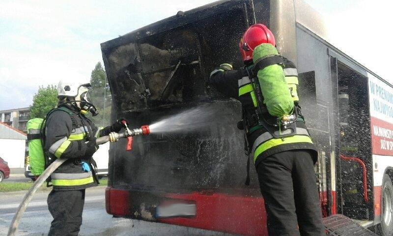 Nowy Sącz: Pożar autobusu MPK na ul. Nowochruślickiej