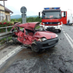 Niebezpieczny wypadek w Maszkowicach - Fot. KM PSP Nowy Sącz