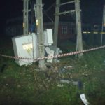 Uszkodzona stacja transformatorowa - foto. KMPSP Nowy Sącz