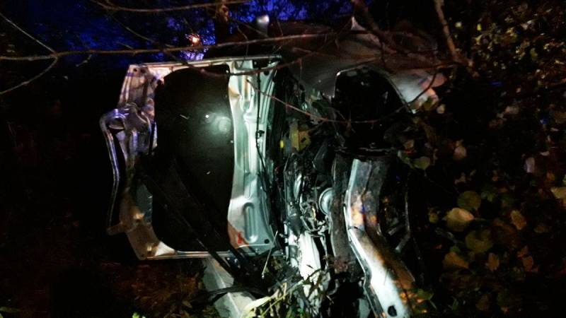 Nowy Sącz. Samochód wypadł z drogi i uderzył w drzewo, dwie osoby trafiły do szpitala