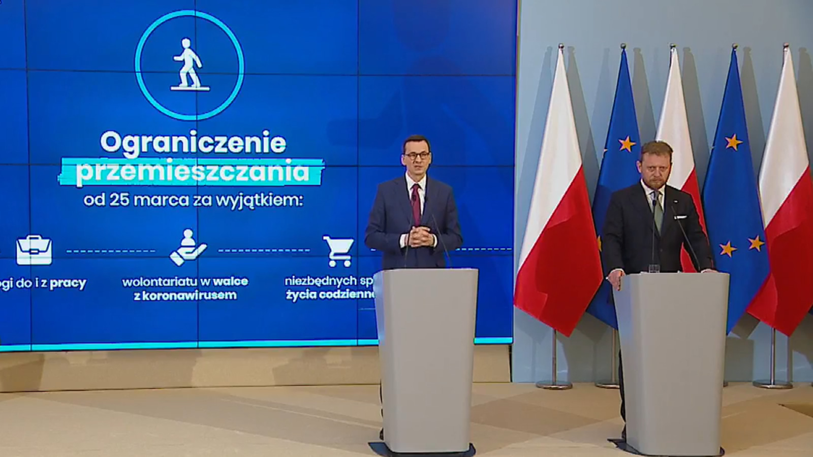 konferencja prasowa z udziałem premiera Mateusza Morawieckiego i ministra zdrowia Łukasza Szumowskiego