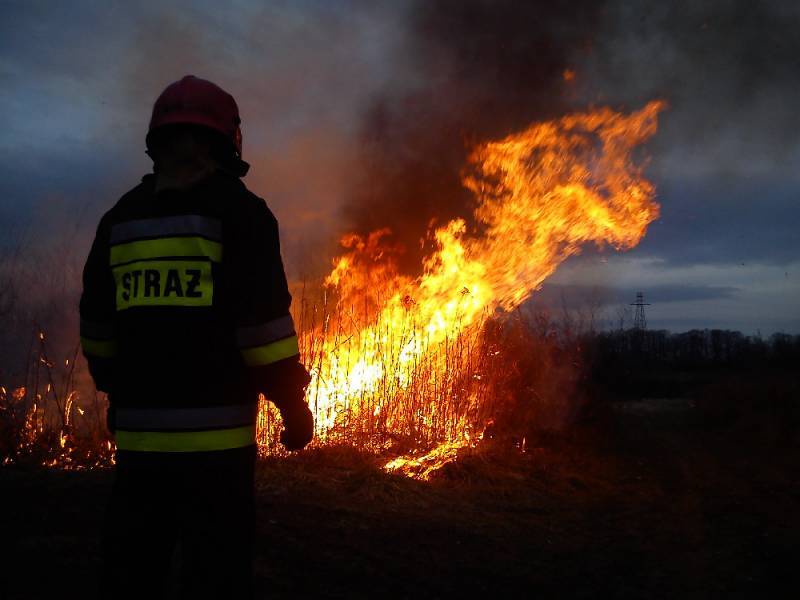 Pożar suchej trawy – fot. KMPSP Nowy Sącz