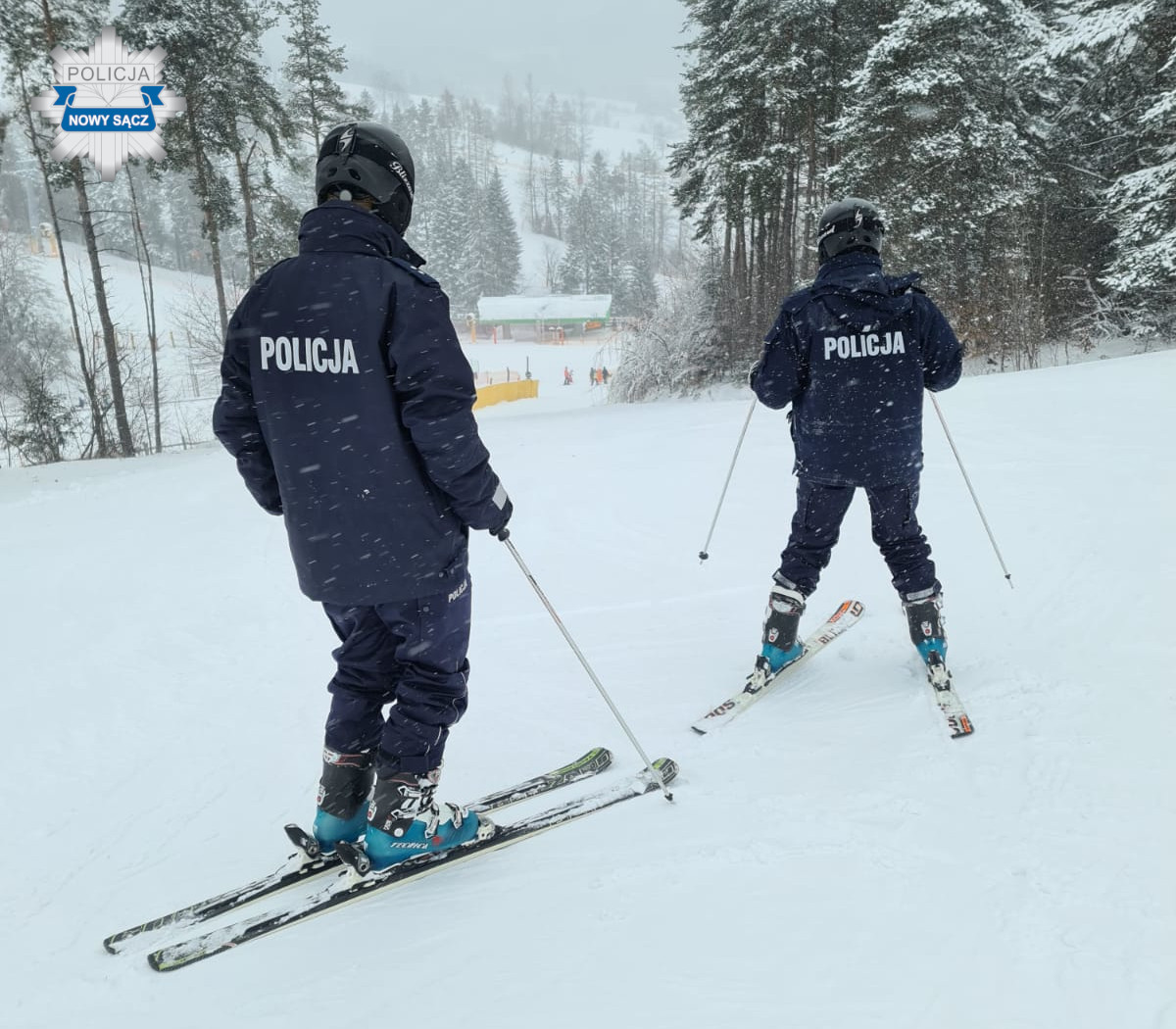 Patrol Policji na stoku w Krynicy-Zdroju -fot. KMP Nowy Sącz