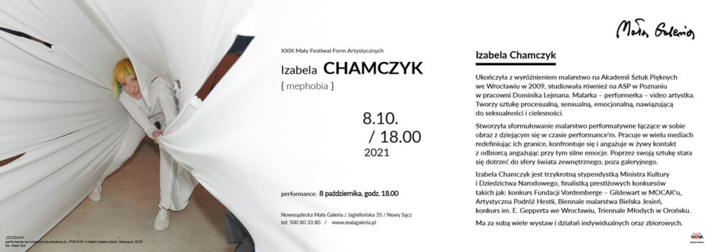 Performance Izabeli Chamczyk „Mephobia” w ramach XXIX Małego Festiwalu Form Artystycznych